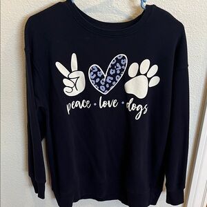 Navy Blue Peace Love Dogs Sweatshirt
